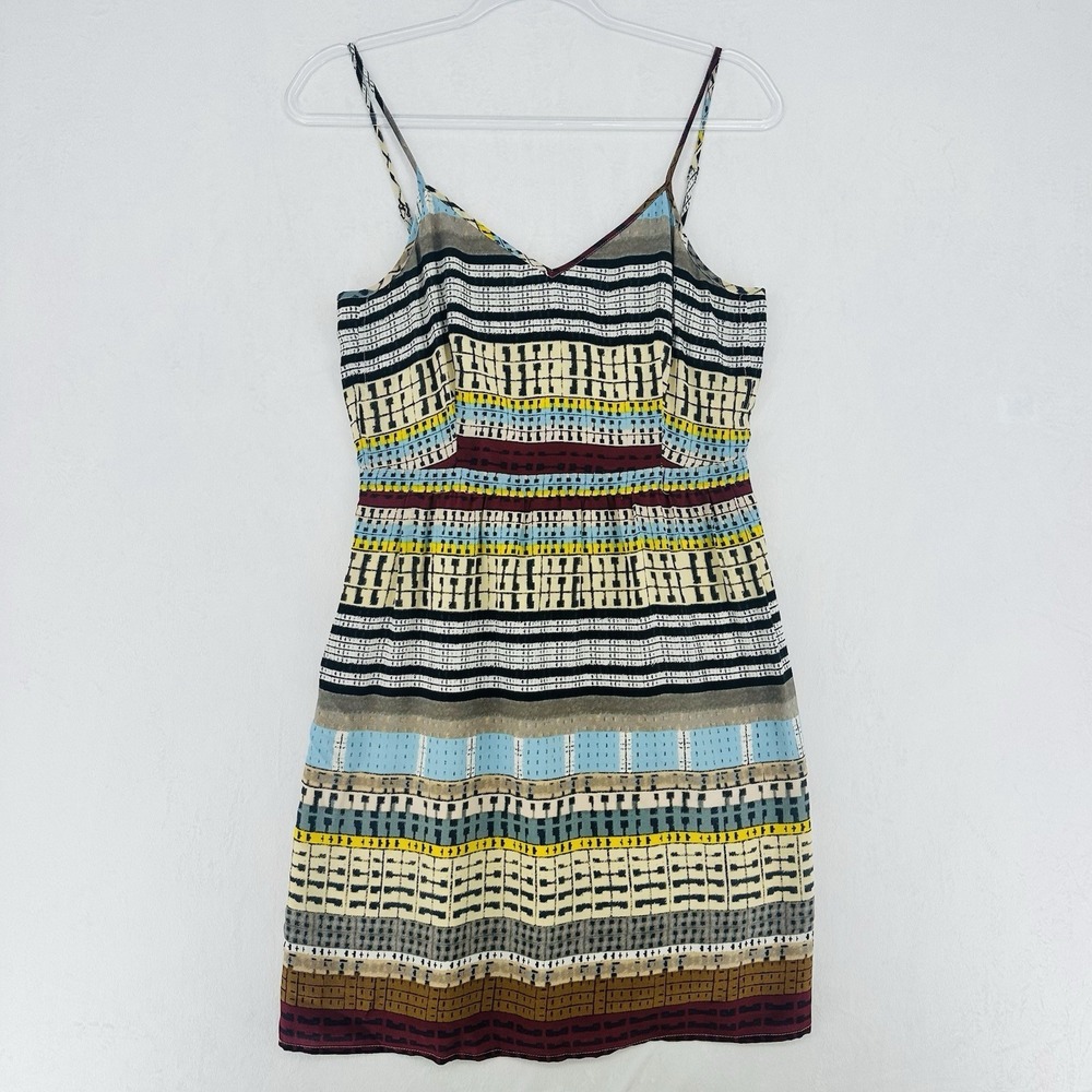 Broadway & Broome‎ Silk Cami Dress Womens Size 6 Multicolored Pattern Lined Boho